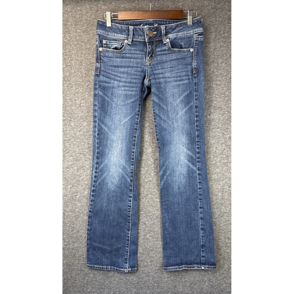 American Eagle Slim Boot Jeans Womens Size 2 Cowgirl Stretch Low Rise Country - Picture 2 of 13